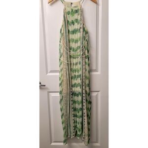 Moulinette Soeurs Sun Dress Beach Dinner Cover Sz. M Lime and Cream Dress Flowy